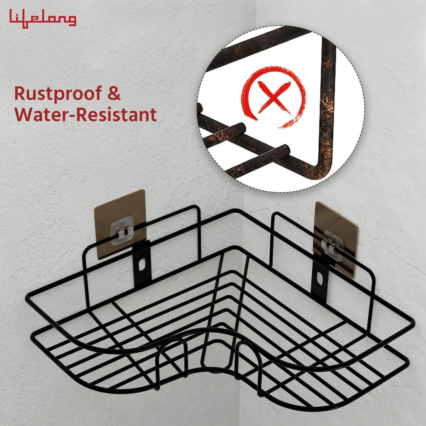 Self-Adhesive Bathroom Corner Shelf for Wall