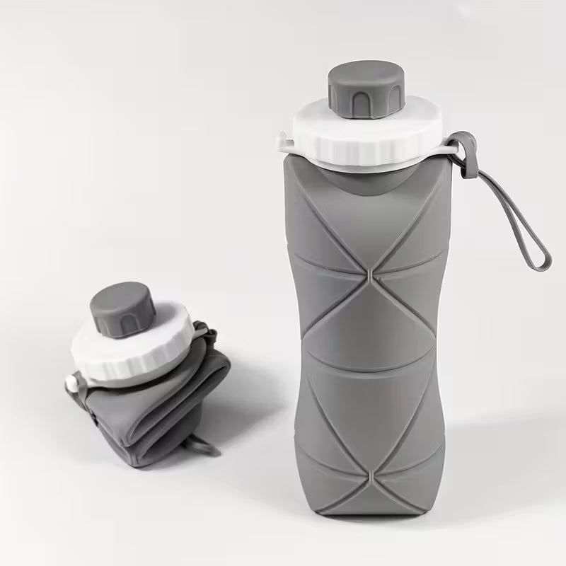 Silicone Folding Water Bottle for Travel, Gym, Hiking & Office