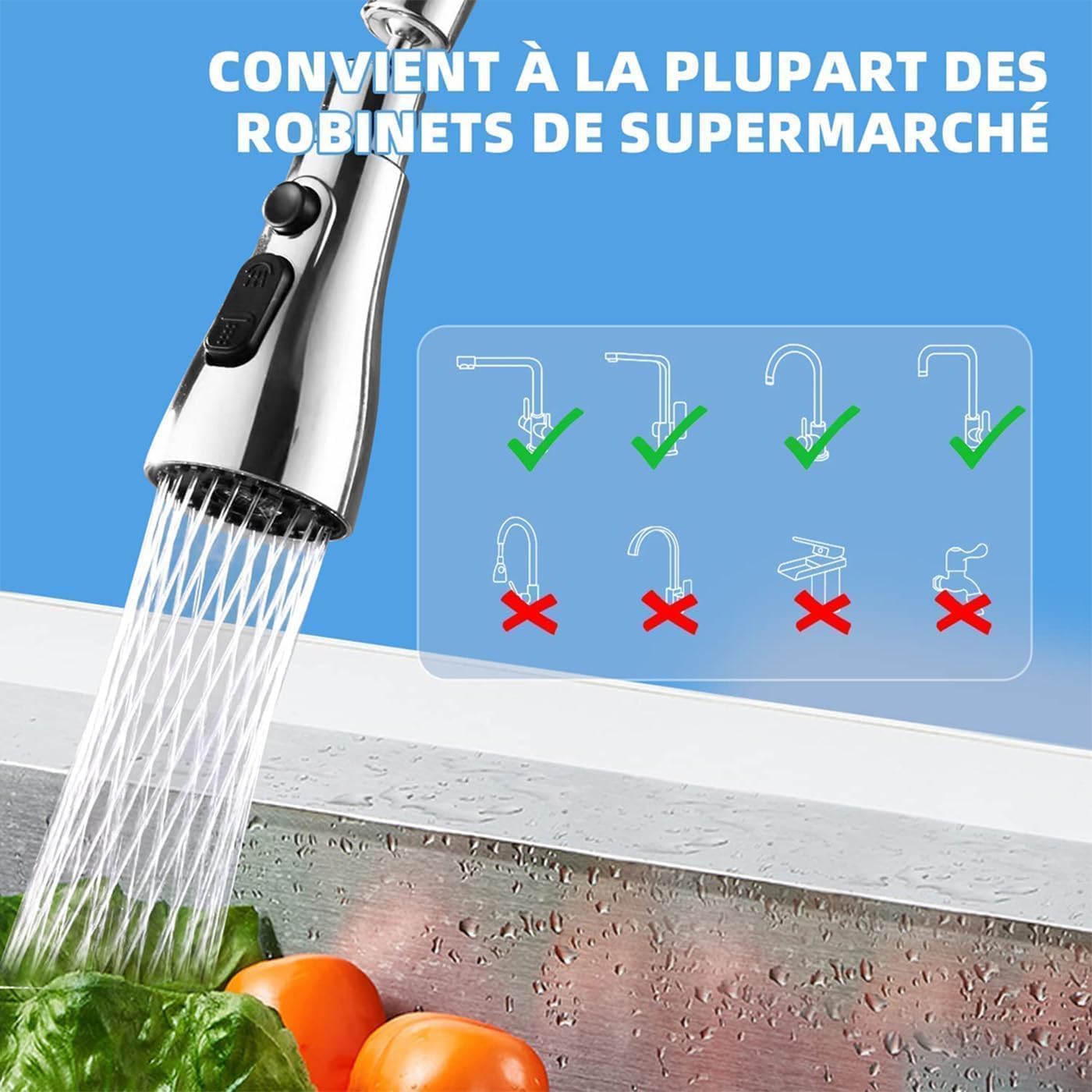 360° Rotating Tap Extender with 3 Water Flow Modes