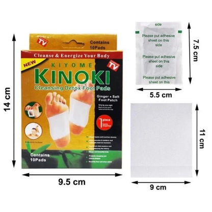KIYOME KINOKI Cleansing Foot Pads – 1 Box (10 Pads)