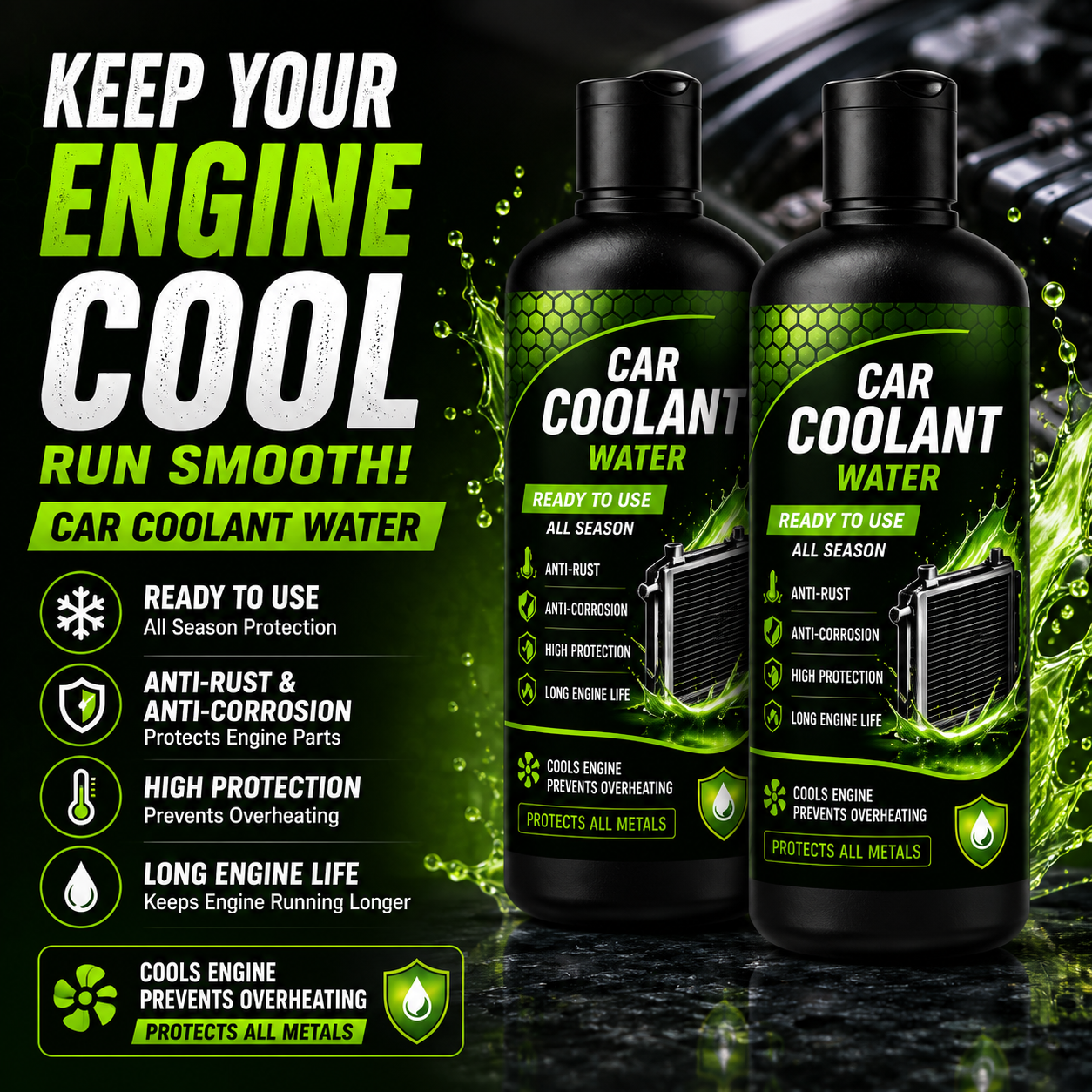 Ready to Use Car Coolant Water – Anti Rust & Anti Corrosion