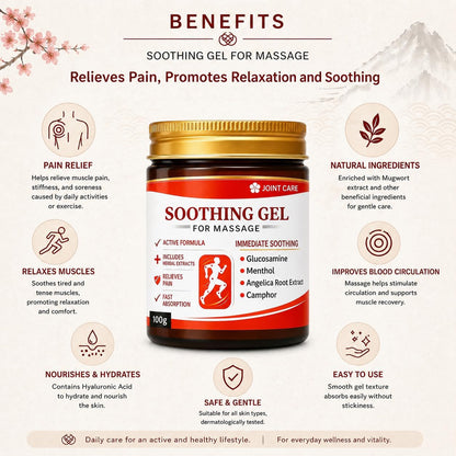 Japanese Instant Pain Relief Soothing Massage Gel | Fast-Acting Muscle & Joint Comfort | With Mugwort Oil, Camphor & Lactic Acid | Relief for Back, Neck, Shoulders & Knees (100 gm)