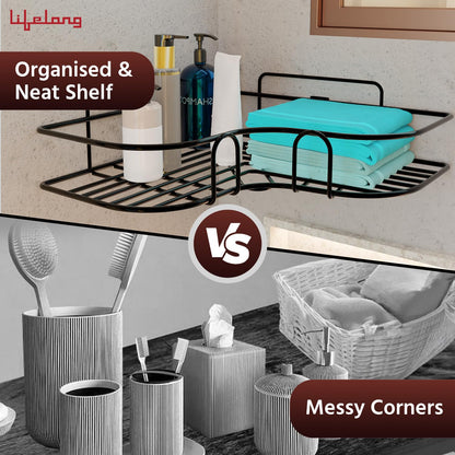 Self-Adhesive Bathroom Corner Shelf for Wall