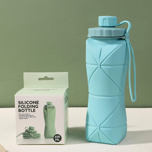 Silicone Folding Water Bottle for Travel, Gym, Hiking & Office