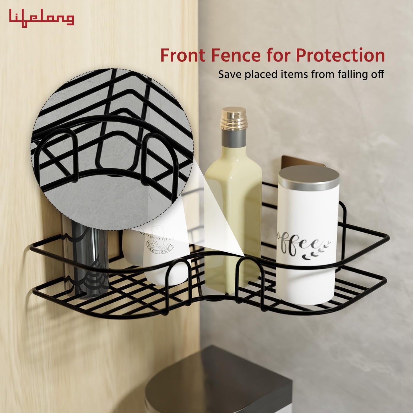 Self-Adhesive Bathroom Corner Shelf for Wall