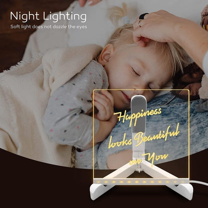 3D LED Light Glass Acrylic Writing pad