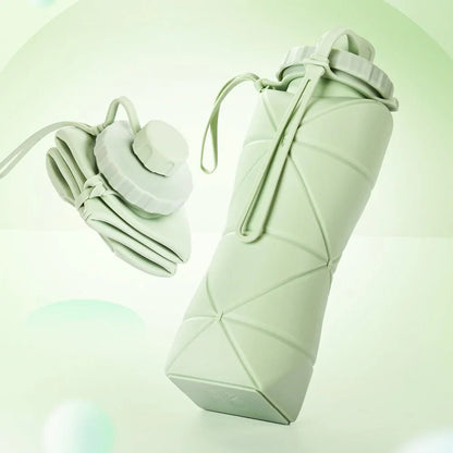Silicone Folding Water Bottle for Travel, Gym, Hiking & Office