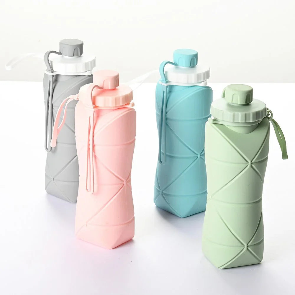 Silicone Folding Water Bottle for Travel, Gym, Hiking & Office