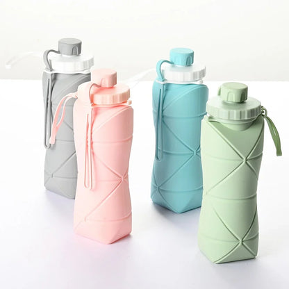 Silicone Folding Water Bottle for Travel, Gym, Hiking & Office
