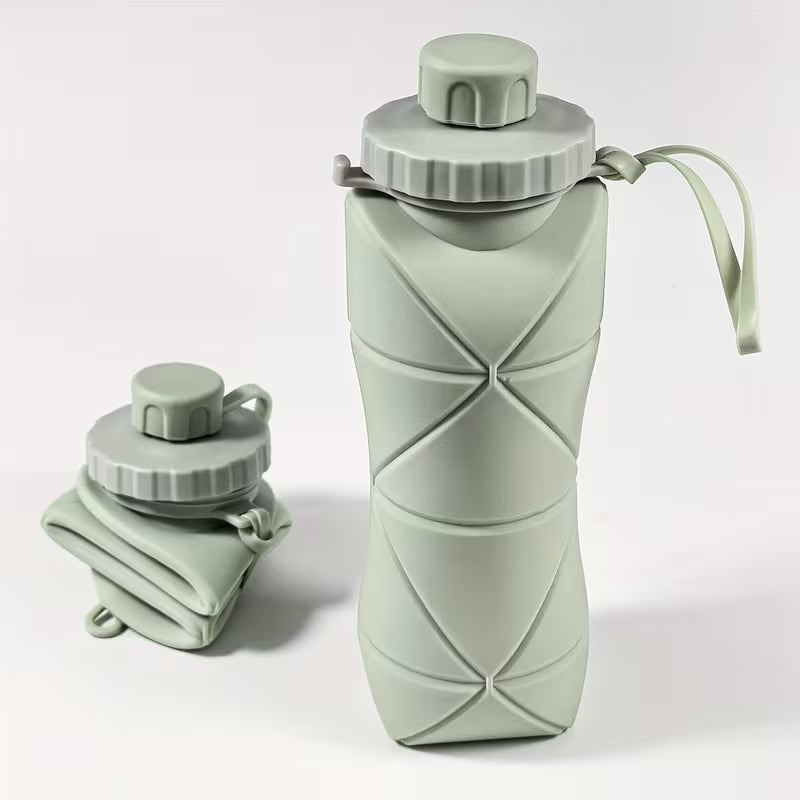 Silicone Folding Water Bottle for Travel, Gym, Hiking & Office